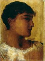 Edwin Longsden Long - Study of a young girls head another view
